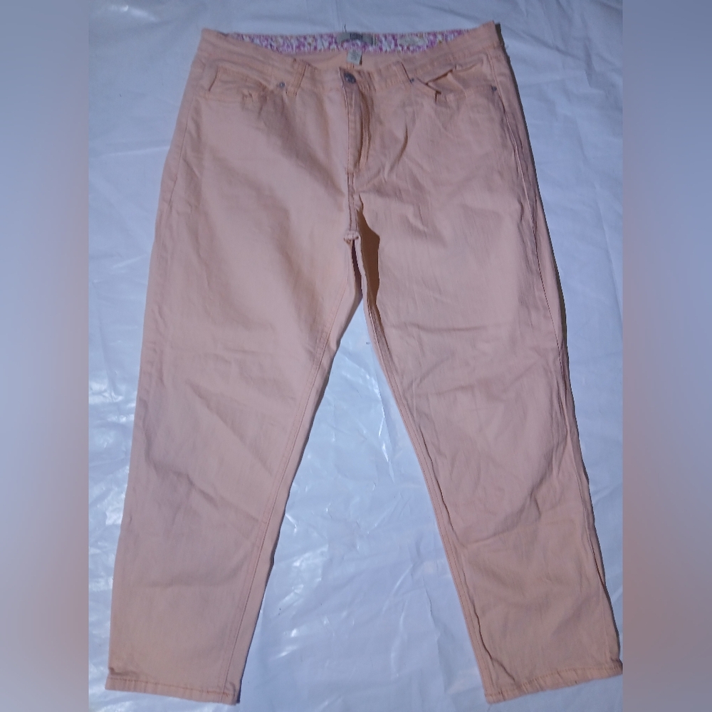 Vintage America Peachy Pink Straight‑Leg Pants | Size 10 |